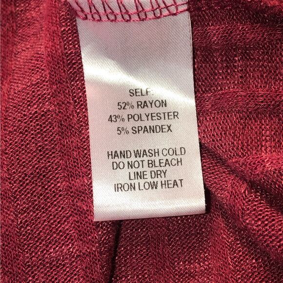 Lulus Deep V-neck Ribbed Sweater Women's Size Small Burgundy Red Knit Top - Picture 6 of 8